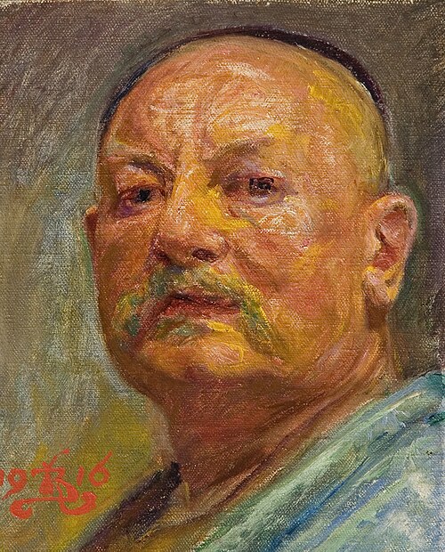 Self-portrait by lamplight, 1916, Kristian Zahrtmann