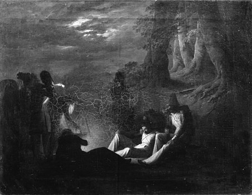 Fransk bivuak ved nat, 1820, Jørgen Sonne