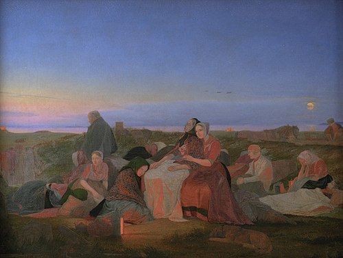 Midsummer's Eve. Sick People Asleep upon the Grave of St. Helena at Tisvilde, 1847, Jørgen Sonne