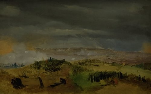The Battle of Isted 25 July 1850. Study, 1850, Jørgen Sonne