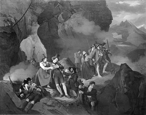Tyrolese Fighting the French in the Mountains, 1823, Jørgen Sonne