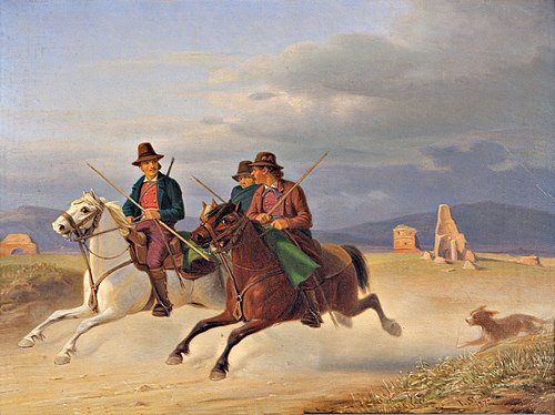 Three Riders of the Campagna, 1872, Jørgen Sonne