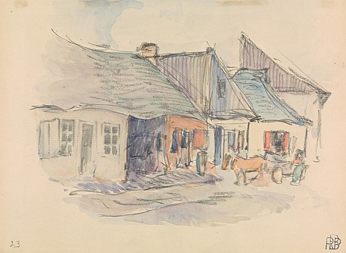 Street Scene: Opatow Kelecki, Poland, 1907, Robert Bevan