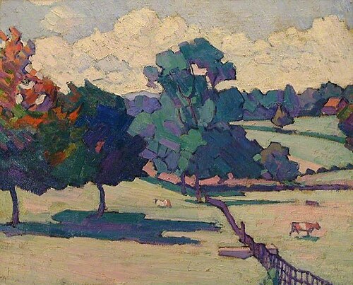 The Town Field, Horsgate, West Sussex, 1914, Robert Bevan