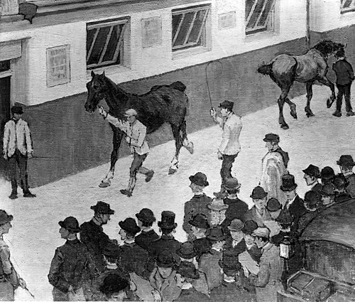 Parade at Aldridge's, 1914, Robert Bevan