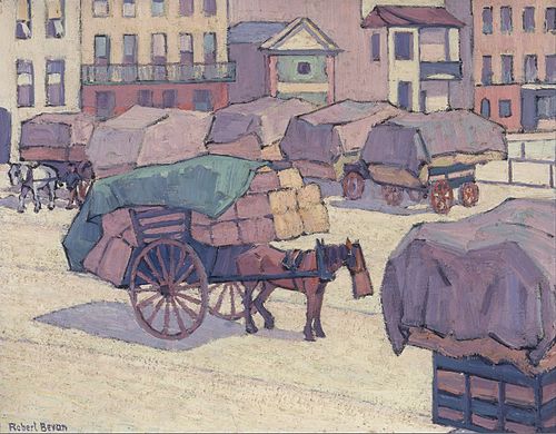Hay Carts, Cumberland Market, 1915, Robert Bevan