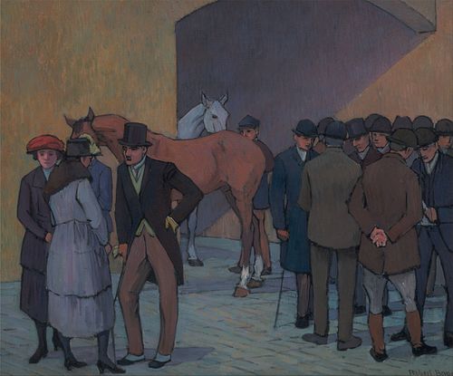 A Morning at Tattersall', 1921, Robert Bevan