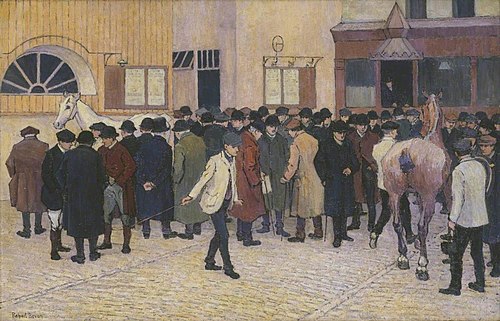 Horse Sale at the Barbican, 1912, Robert Bevan
