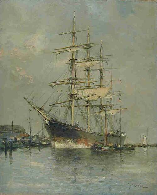 Het Duitse viermast-barkschip Parma te Amsterdam, 1913, Jan van der Linde