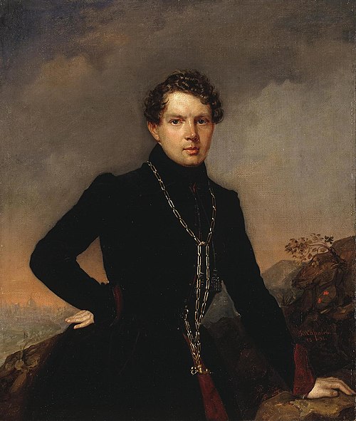 "Portrait of the Writer Alexander Muravyov "(1806-1874), 1838, Pyotr Zakharov-Chechenets