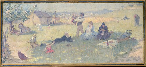 Esquisse pour la salle des mariages de la mairie du 14ème : La famille, 1889, Maurice Chabas