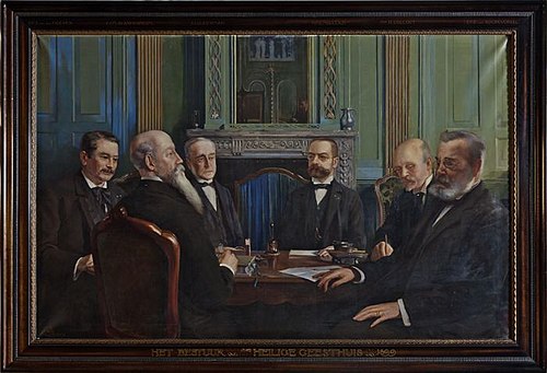 Portret van "Het bestuur van het Heilige Geesthuis in 1899", 1915, Huib Luns