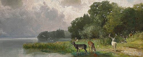 Damwild am See, , Ludwig Voltz