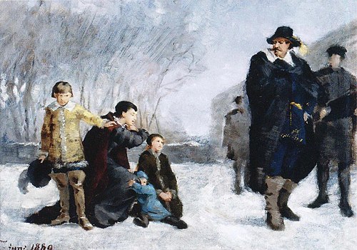 Christina Banér rukoilee armoa puolisolleen, 1882, Helene Schjerfbeck
