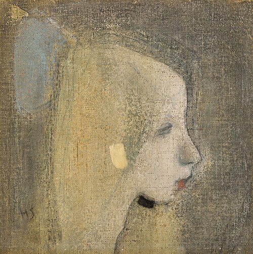 Blonde Girl (Girl with Blue Bow), 1923, Helene Schjerfbeck