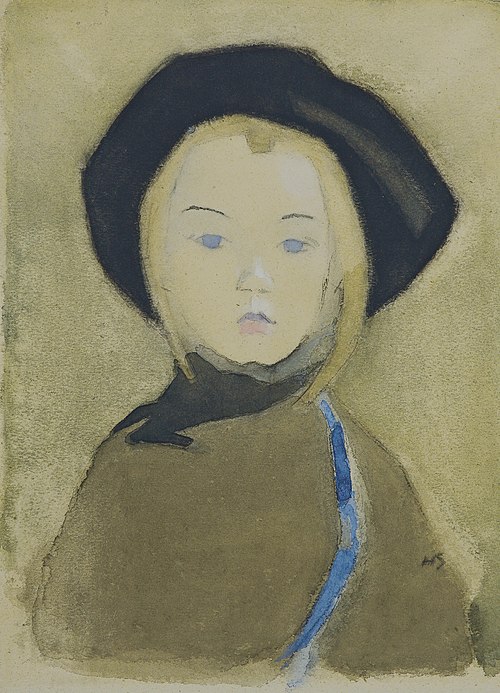Girl with Blue Ribbon, 1943, Helene Schjerfbeck