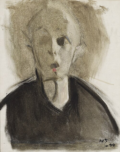 Self-Portrait with Red Spot, 1944, Helene Schjerfbeck
