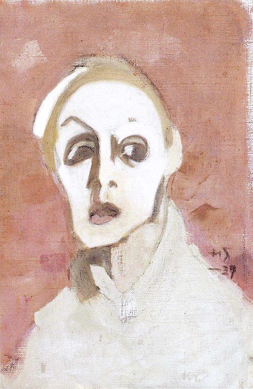 Self portrait with black mouth, 1939, Helene Schjerfbeck