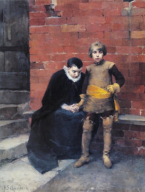At the Door of Linköping Jail in 1600, 1882, Helene Schjerfbeck