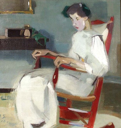 On the rocking chair, 1910, Helene Schjerfbeck