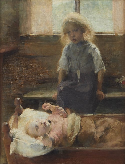 By the Cradle, 1893, Helene Schjerfbeck
