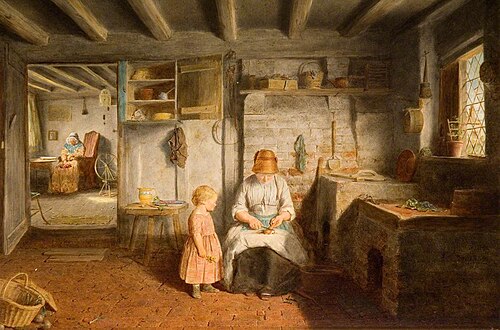 Preparing for Dinner, 1854, Frederick Daniel Hardy