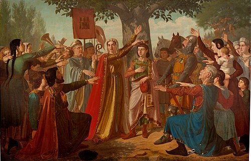 Doña Berenguela coronando a su hijo don Fernando, 1866, Mariano de la Roca y Delgado