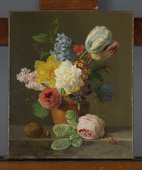 Still Life with Flowers and Nuts, 1830, Antonis Oberman