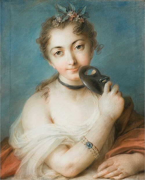 Portrait of a Woman with Mask, , Rosalba Carriera
