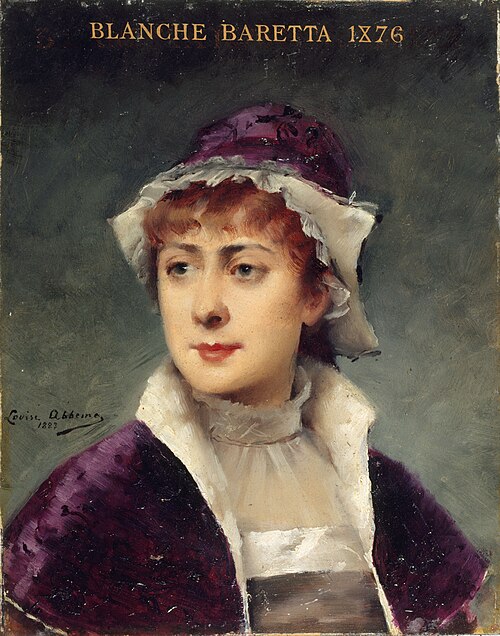 Portrait de Blanche Baretta (1855-1939), sociétaire de la Comédie-Française, 1883, Louise Abbéma
