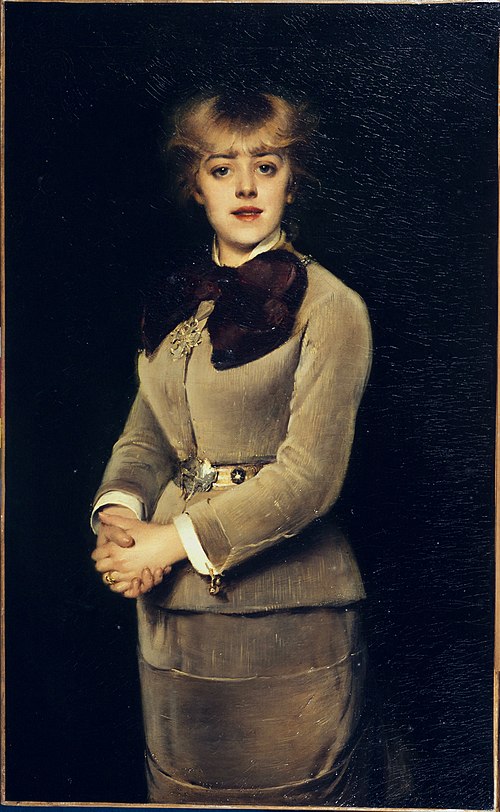 Portrait de Jeanne Samary (1857-1890), sociétaire de la Comédie-Française, 1879, Louise Abbéma