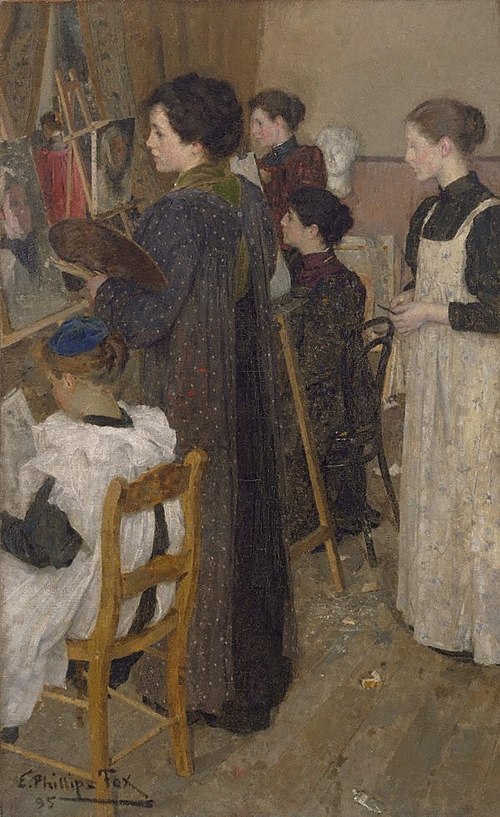 Art students, 1895, E. Phillips Fox