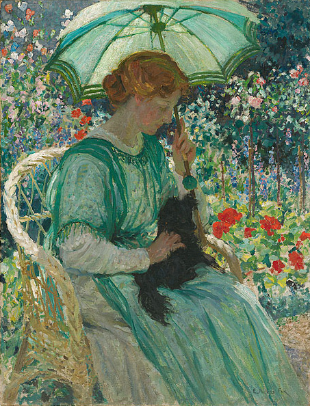 The green parasol, 1912, E. Phillips Fox