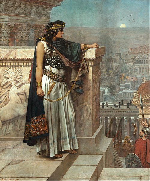Zenobia's last look on Palmyra, 1888, Herbert Schmalz