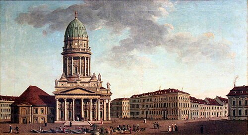 Gendarmenmarkt in Berlin, corner between Markgrafen- and Jägerstraße, 1785, Carl Traugott Fechhelm