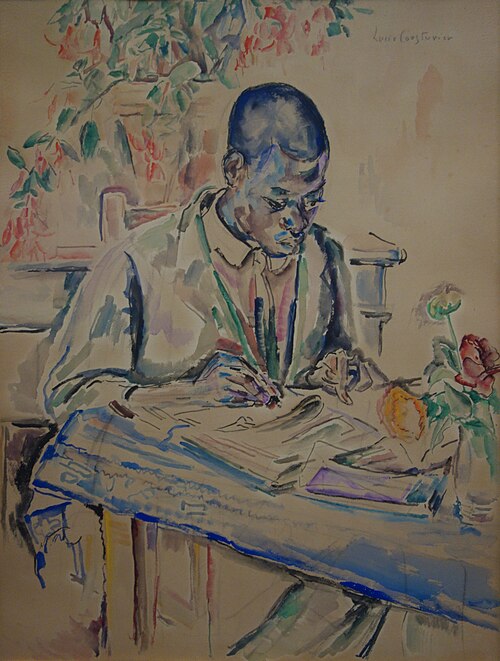 Homme noir écrivant, 1924, Lucie Cousturier