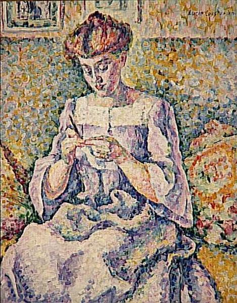 Femme faisant du crochet, 1908, Lucie Cousturier