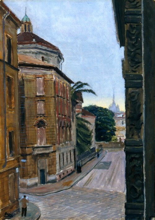 Distant view of Milan Cathedral, 1946, Mario Bazzi