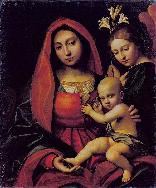Madonna and Child with an Angel, 1519, Paolo Morando