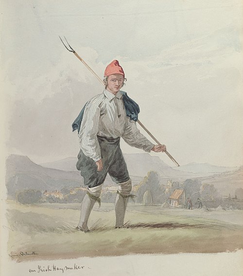An Irish hay maker, 1818, George Orleans Delamotte