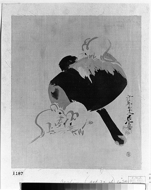 Daikoku's Hammer and Three Mice, , Shibata Zeshin