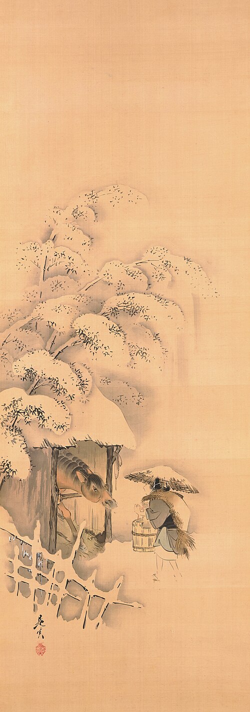 Noh Play Hachinoki, one of three, , Shibata Zeshin