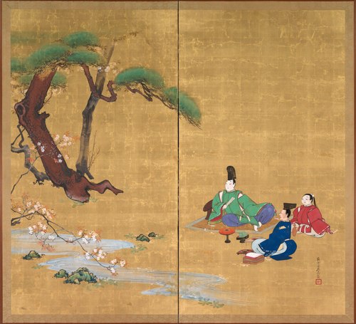 Nagisa Palace from the Tales of Ise, 1870, Shibata Zeshin