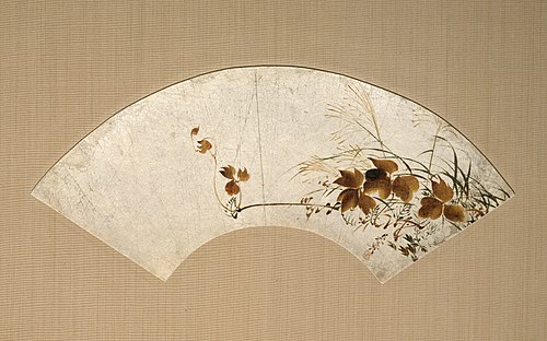 Autumn Leaves and Grasses (Akikusa zu urushi-e senmen), , Shibata Zeshin