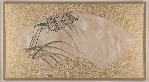 Flowers (pink and white) and Leaves, Clappers, 1879, Shibata Zeshin