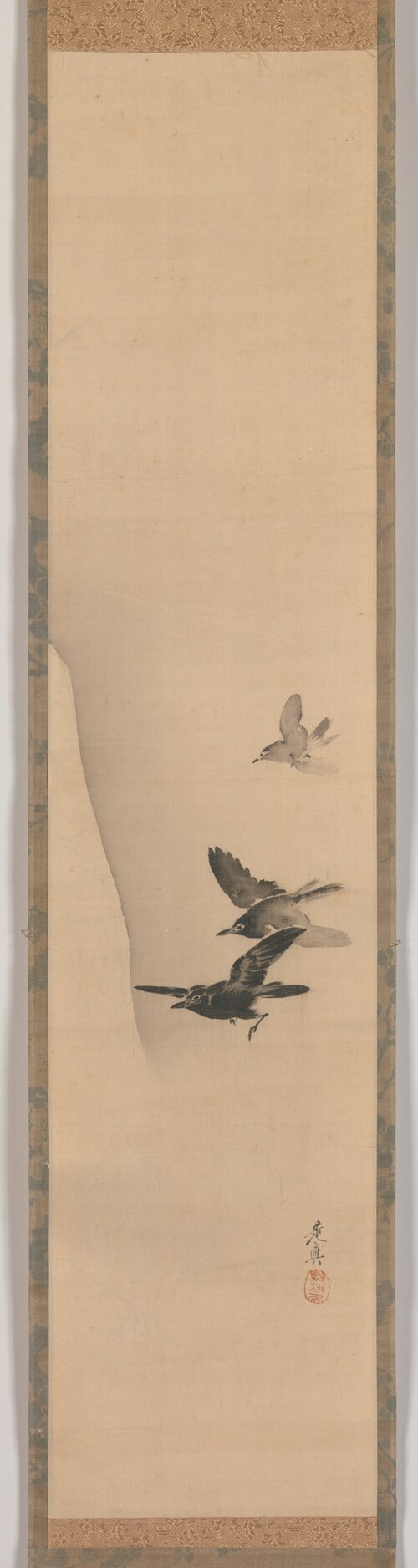Three Crows in Flight, 1849, Shibata Zeshin