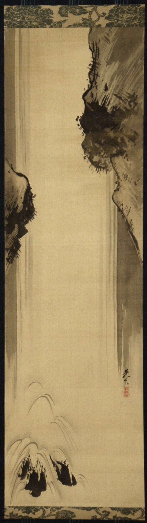 Rocks and Waterfall, 1849, Shibata Zeshin