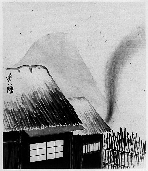 Cottage and Mountains, 1849, Shibata Zeshin
