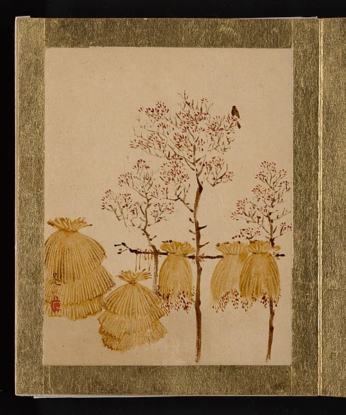 Rice Stacks and Trees, 1837, Shibata Zeshin