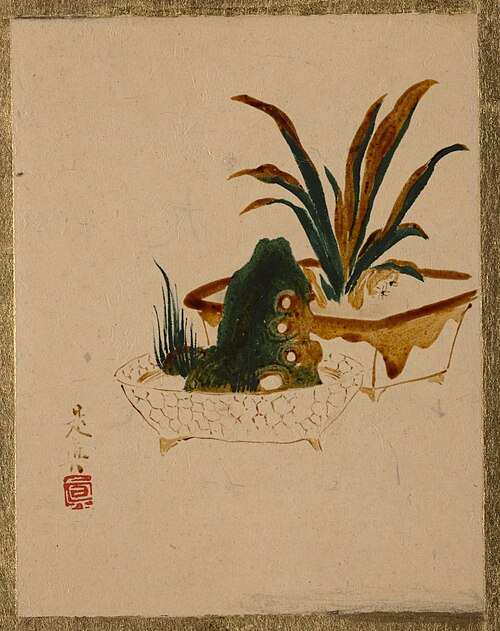 Flowers in Jardenierres, 1837, Shibata Zeshin